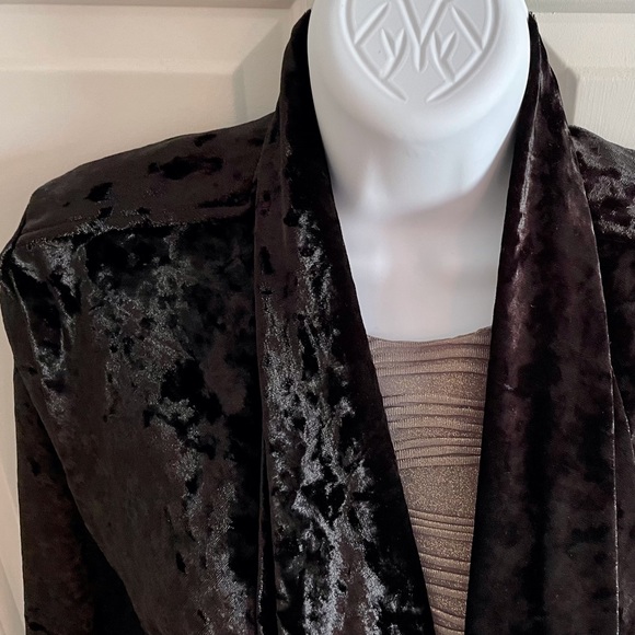 BlankNYC Lux Black Faux Fur Velvet Zip Jacket Shawl Collar Like Seal 🦭 Skin - Picture 10 of 11